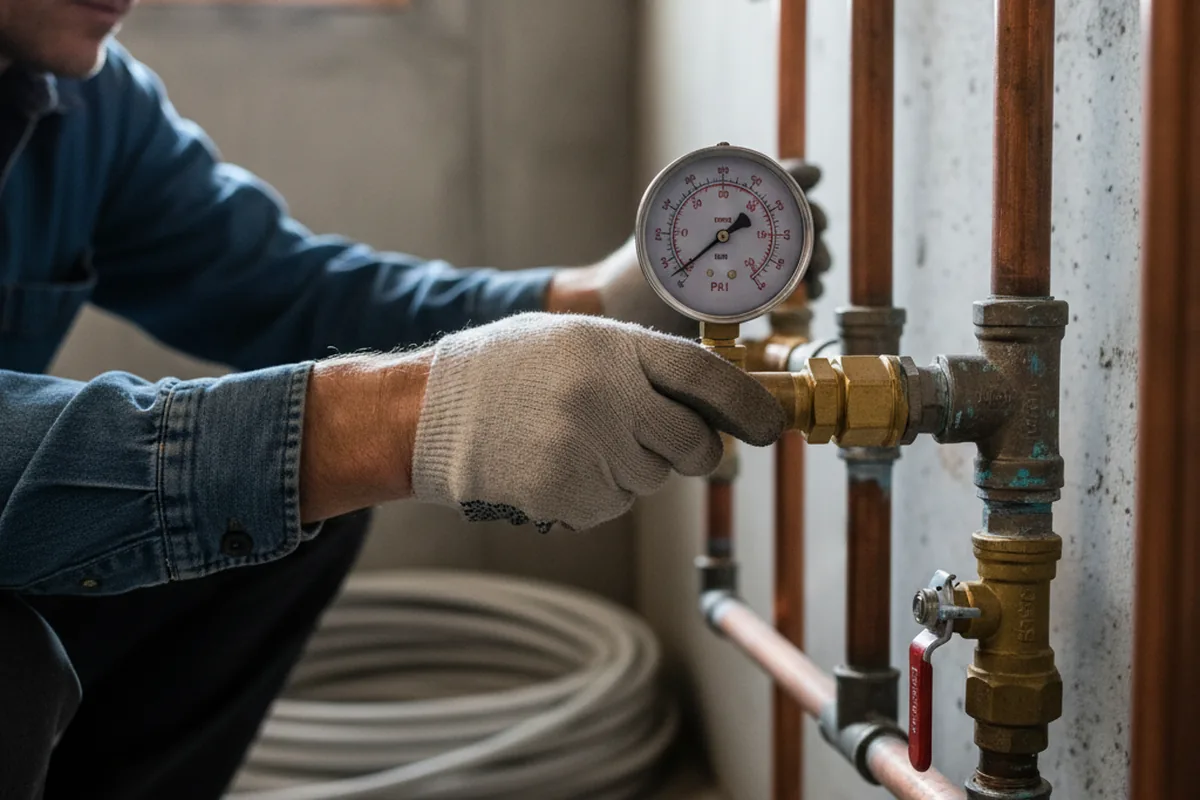Pressure testing a repaired line during Water Line Repair in Ridgeland